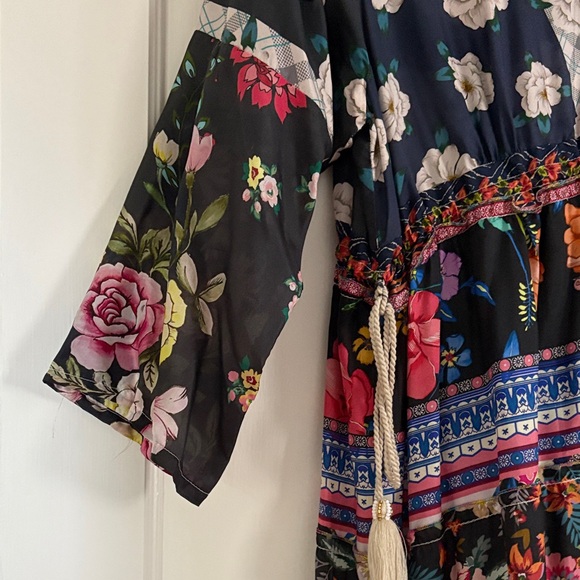 Johnny Was Black Floral Long Sleeve Dress - Picture 4 of 9